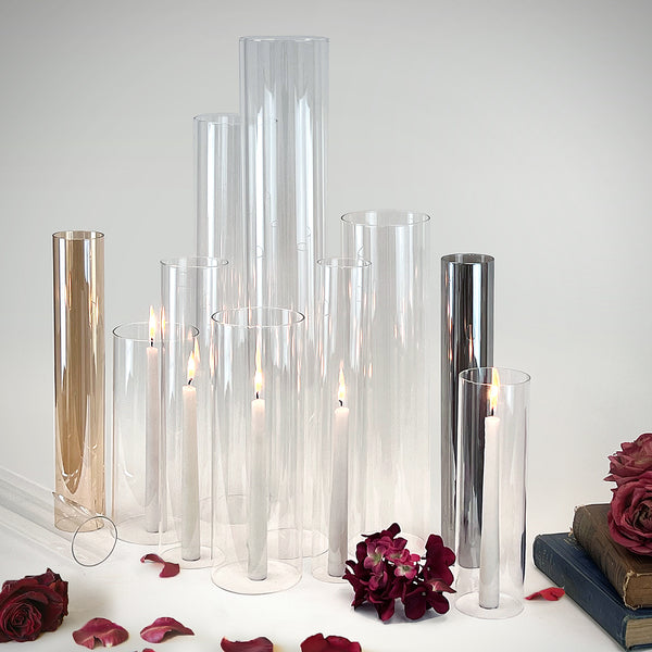 Glass Chimney Hurricane Candle Holder Shades Tabletop Centerpiece
