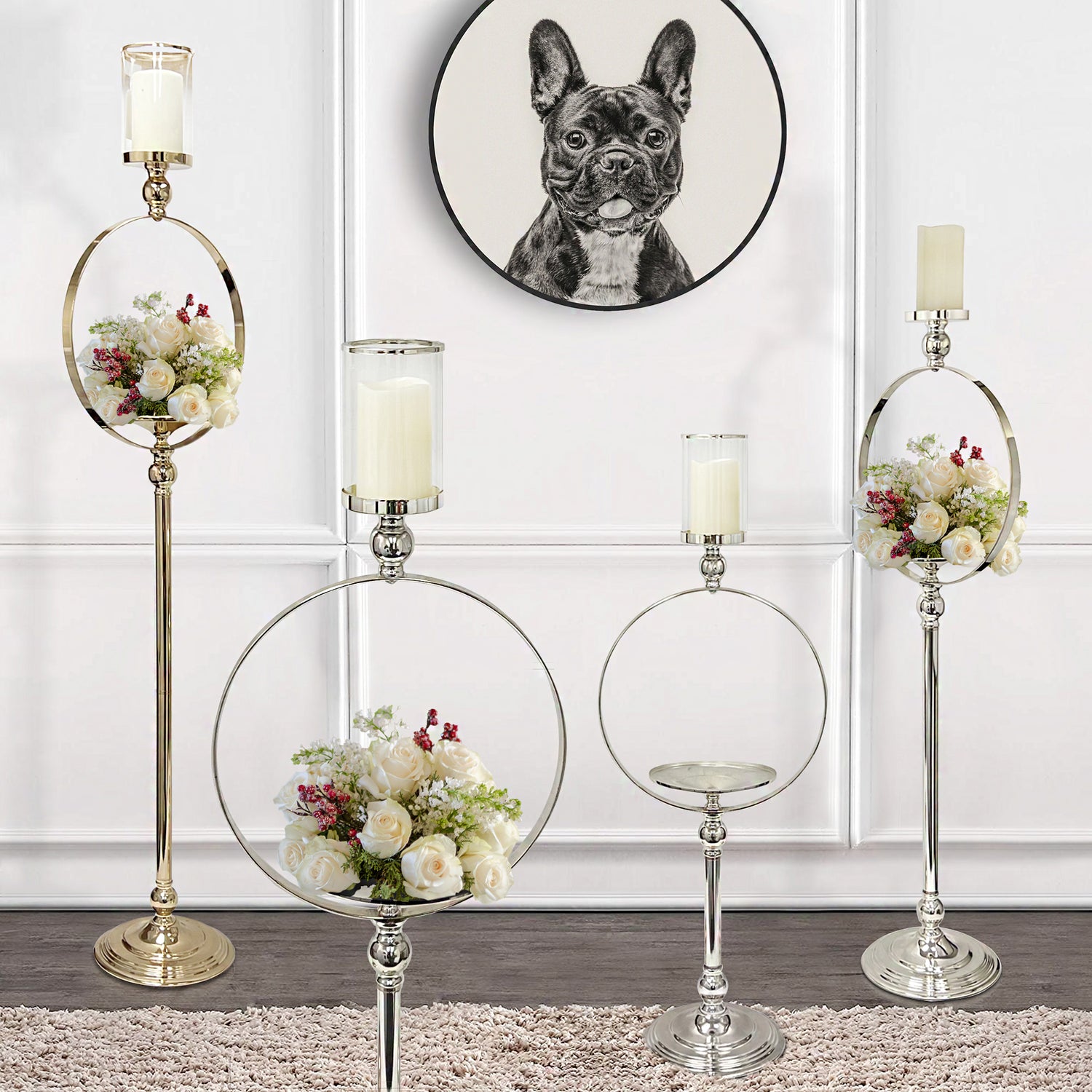Halo Floor Candle Flower Stand