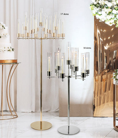 17 Arm Golden Clustered Candelabra