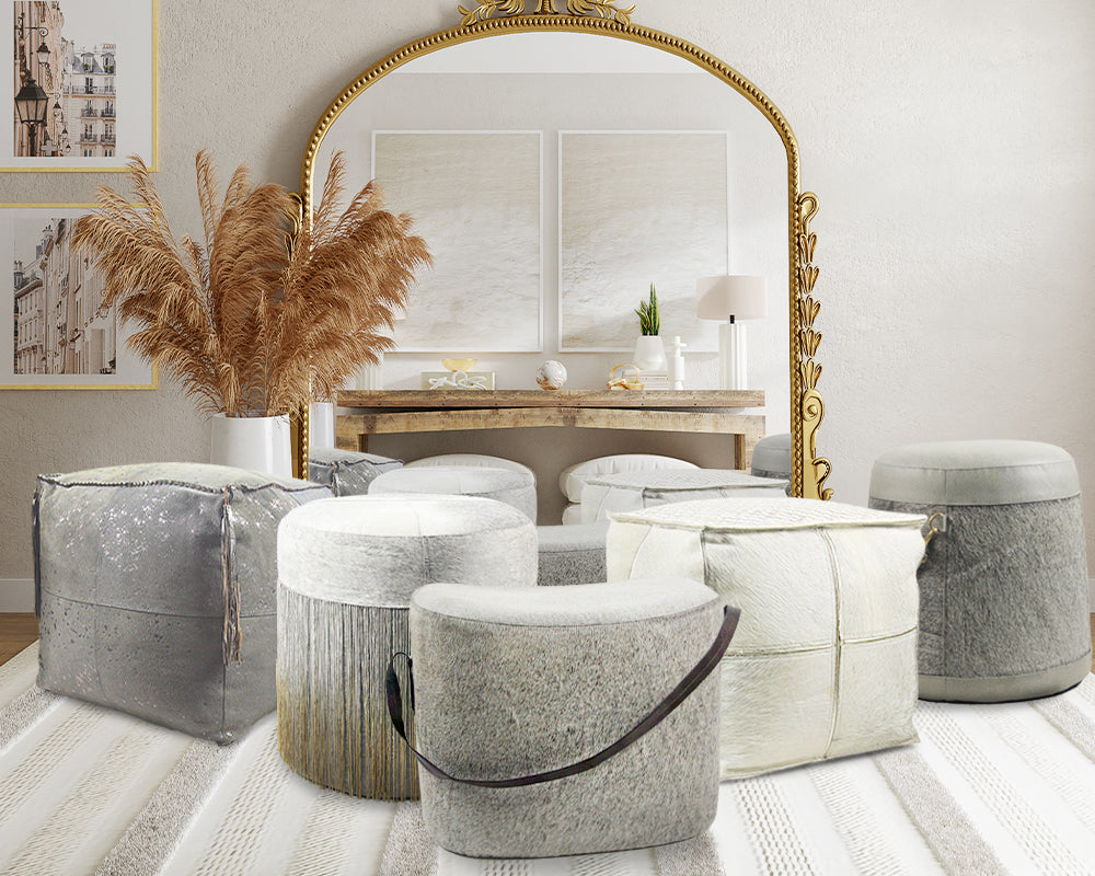 Heather Grey Pouf / Ottoman / Foot Rest