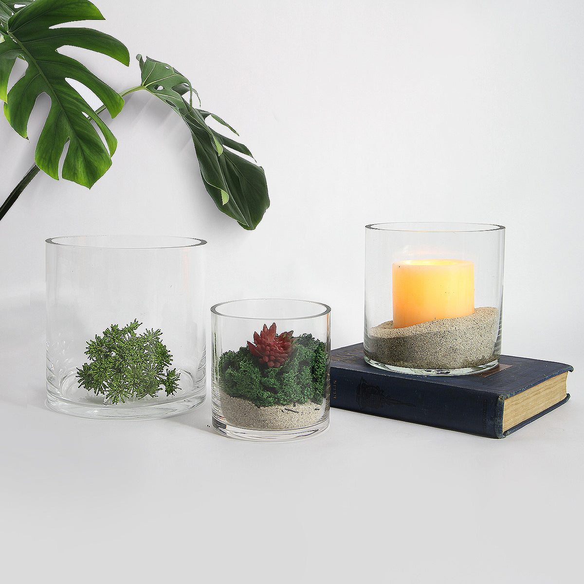 10-inch Top Clear Glass Cylinders