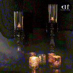 Black Crystal Candle Stand