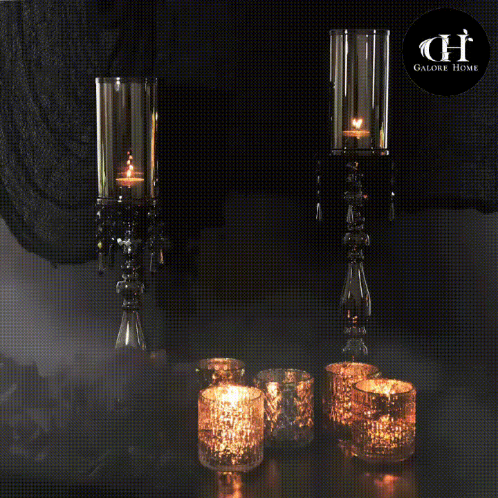 Black Crystal Candle Stand