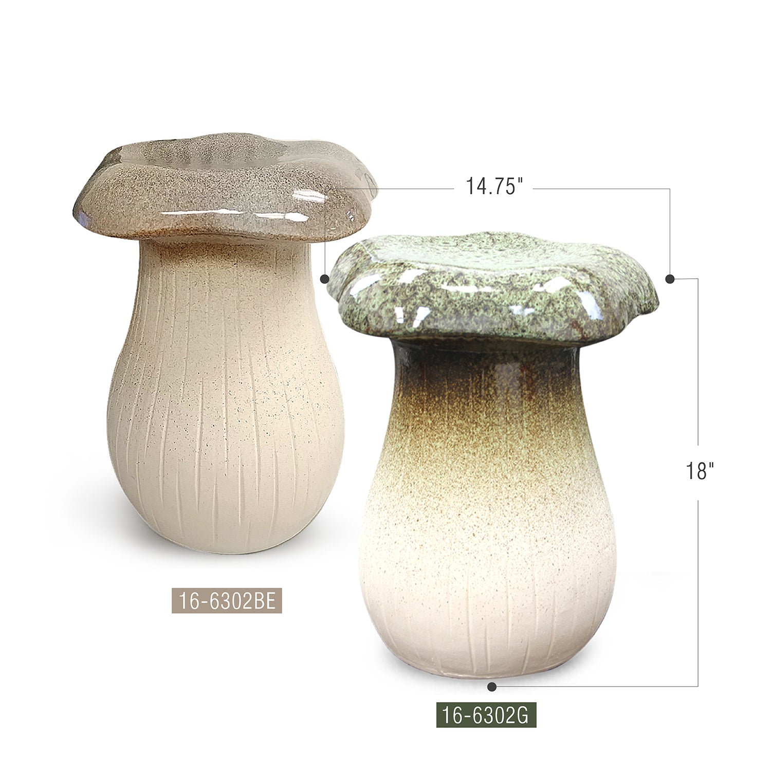 Mushroom Seating Stool / Side Table Ceramic Furniture Décor