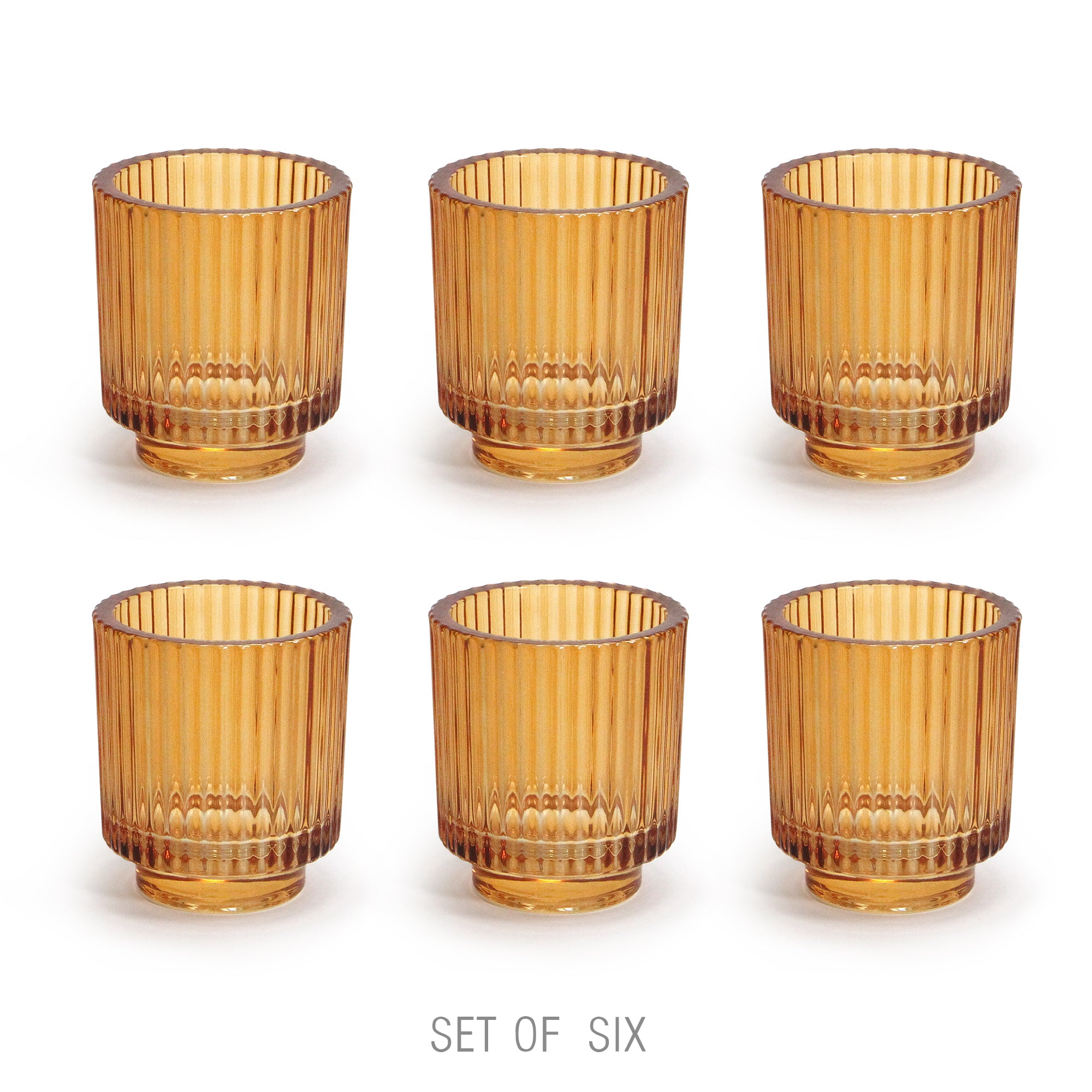 Ribbed Glass Tealight Holder