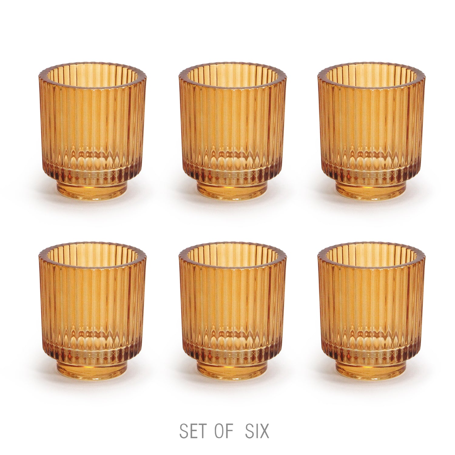 Ribbed Glass Tealight Holder