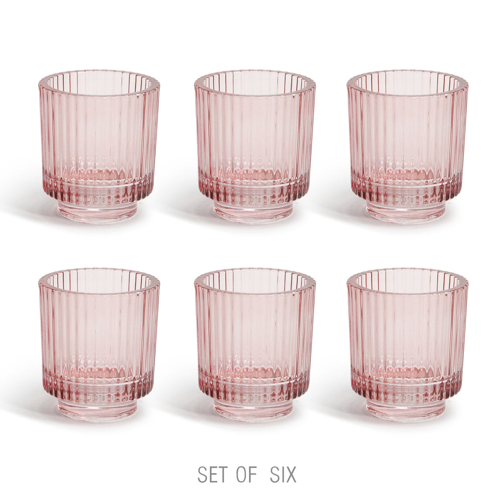 Ribbed Glass Tealight Holder