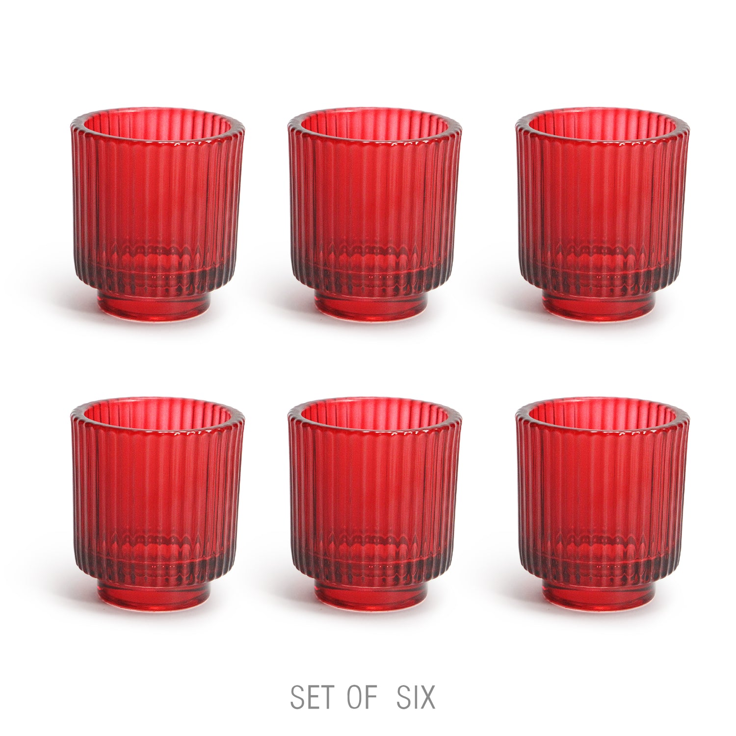 Ribbed Glass Tealight Holder