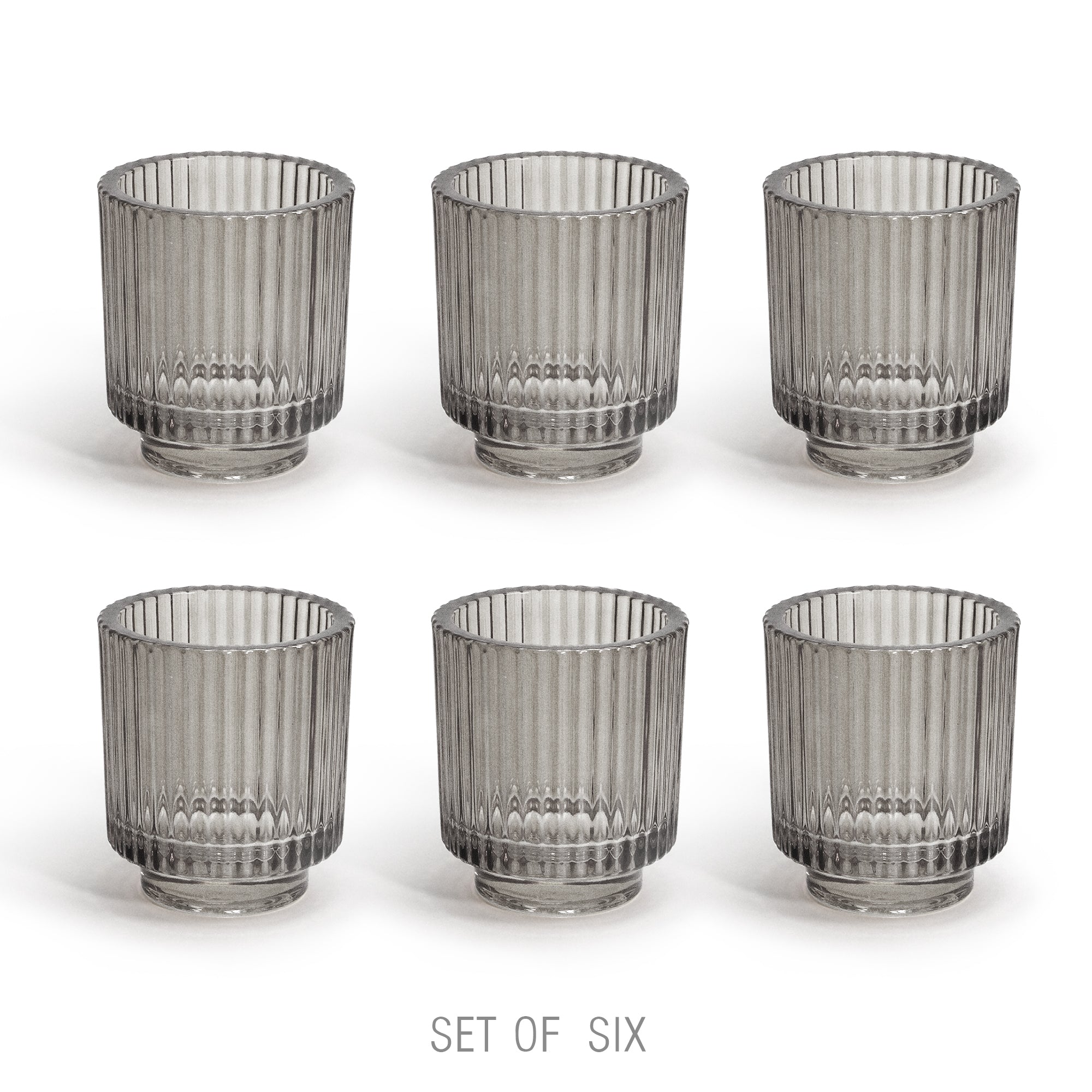 Ribbed Glass Tealight Holder