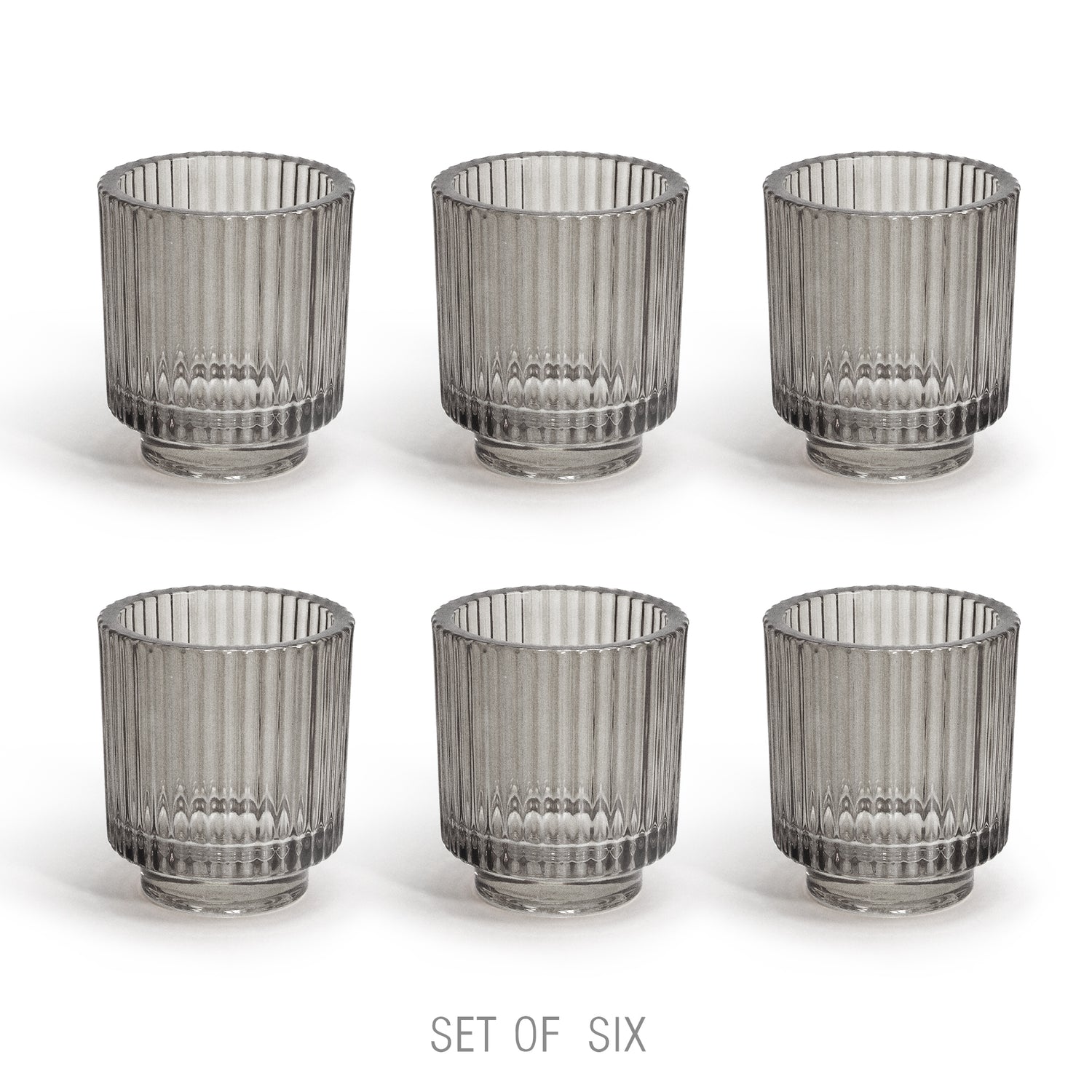 Ribbed Glass Tealight Holder