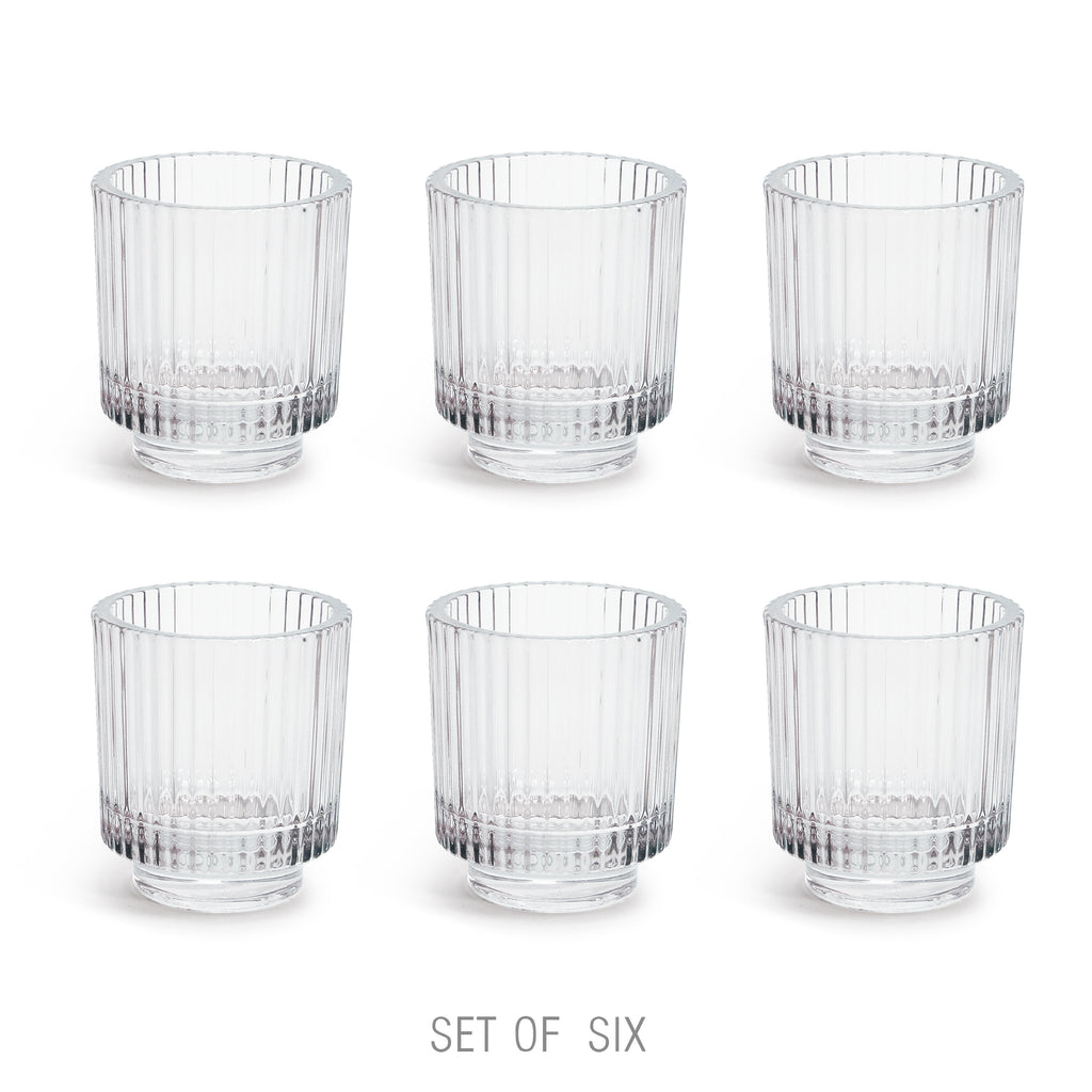 Ribbed Glass Tealight Holder