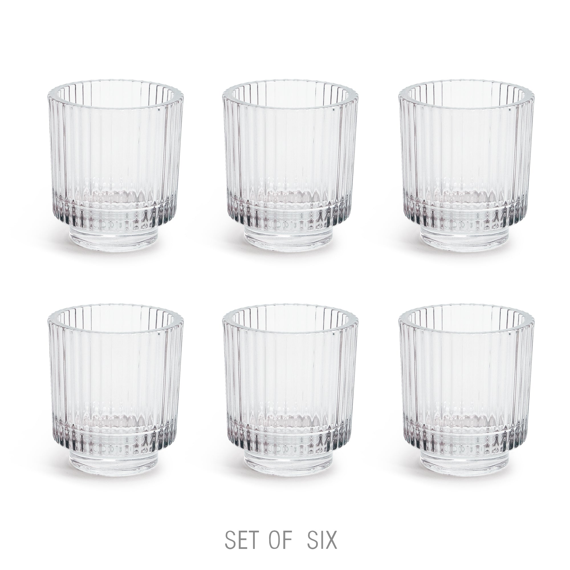 Ribbed Glass Tealight Holder
