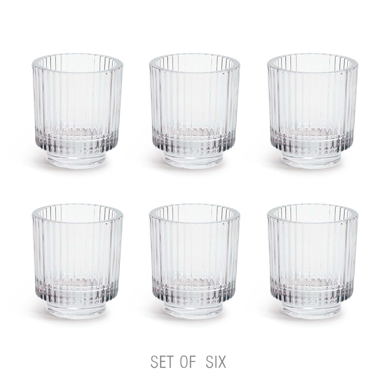 Ribbed Glass Tealight Holder