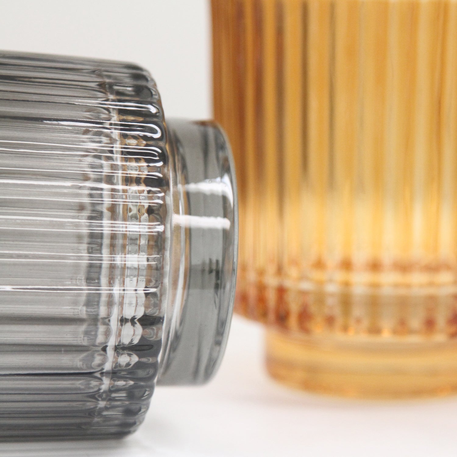 Ribbed Glass Tealight Holder