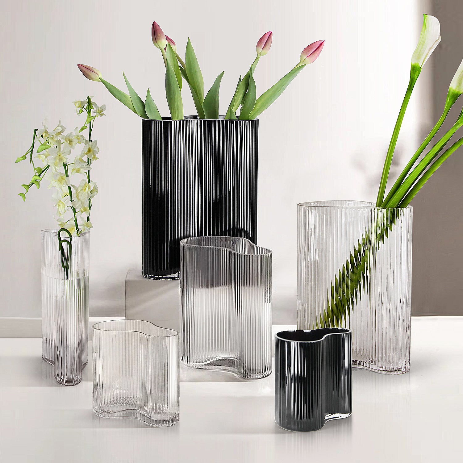Wavy Ribbed Designer Vase | Galore Home: Luxury Home Decor, Elegant Home Furnishings, Stylish Home Accents & Contemporary Home Accessories
