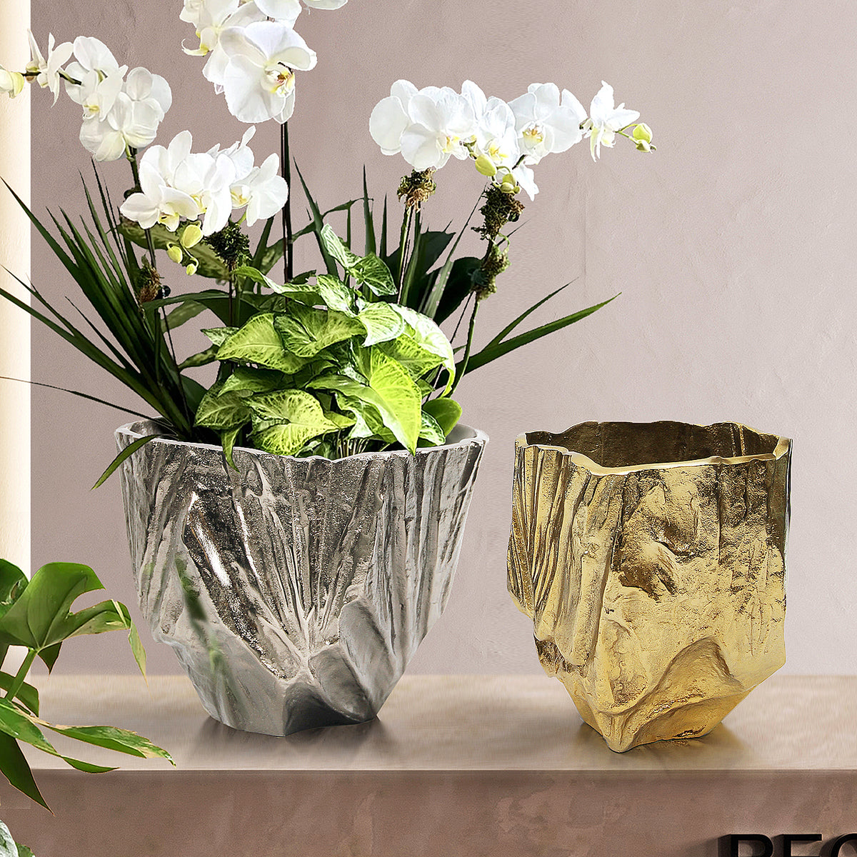 Golden Flare Aluminum Metal Vase