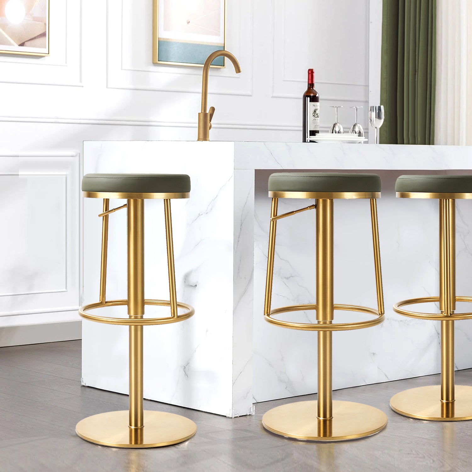 Aero Swivel Counter Bar Stool with Integrated Foot Rest