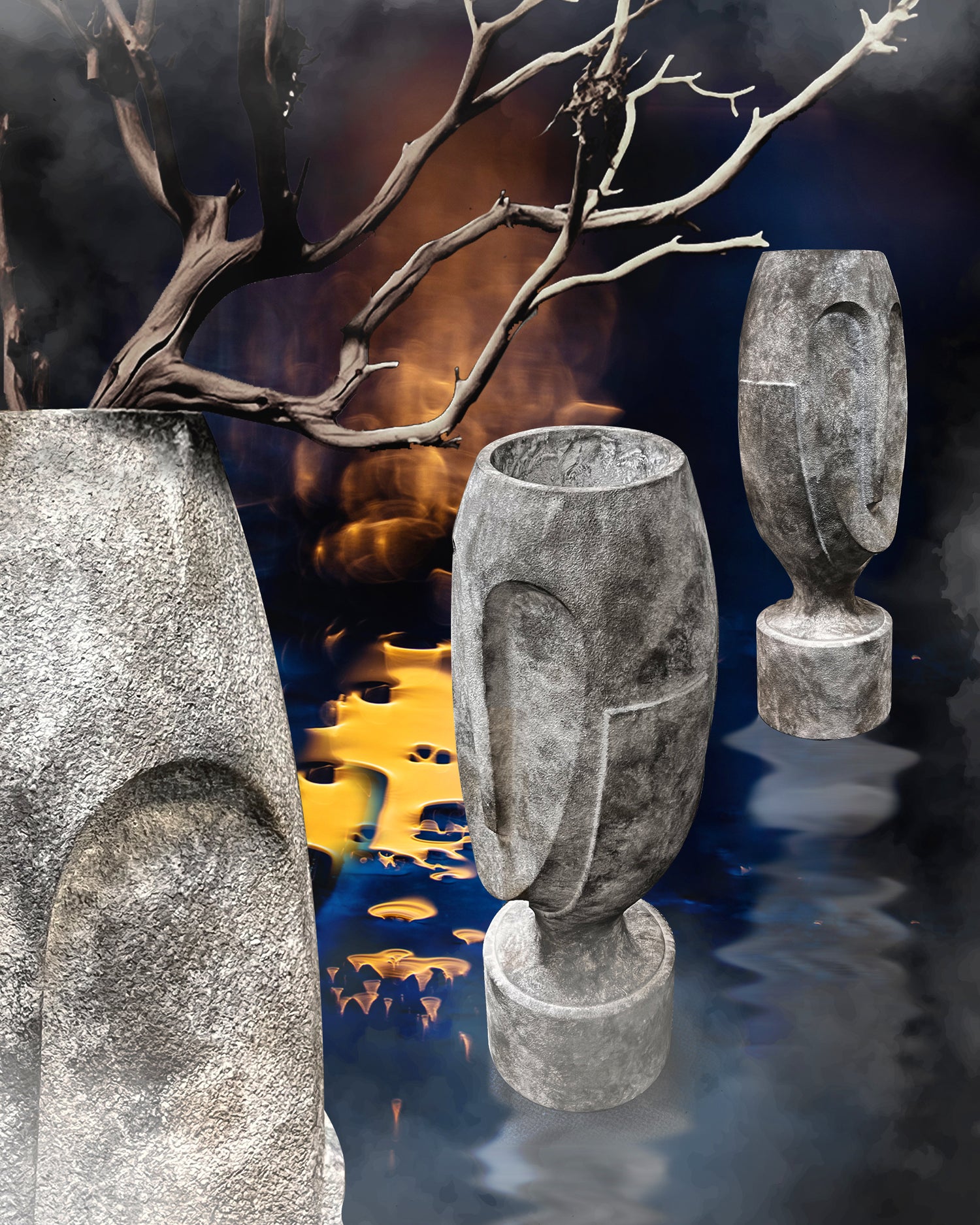 Stoic Face Sculpture / Planter | Galore Home: Luxury Home Decor, Elegant Home Furnishings, Stylish Home Accents & Contemporary Home Accessories