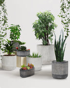 Ceramic Bamboo Ridged Planter | Galore Home: Luxury Home Decor, Elegant Home Furnishings, Stylish Home Accents & Contemporary Home Accessories