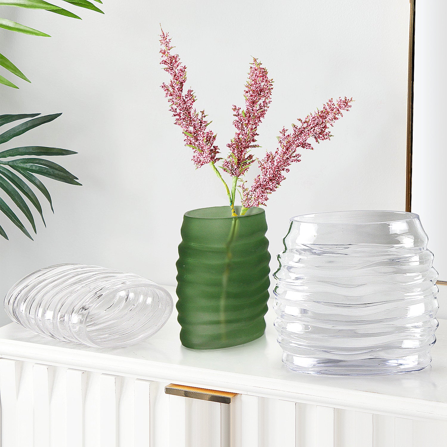 Oba Wide Greenery Vase | Galore Home: Luxury Home Decor, Elegant Home Furnishings, Stylish Home Accents & Contemporary Home Accessories