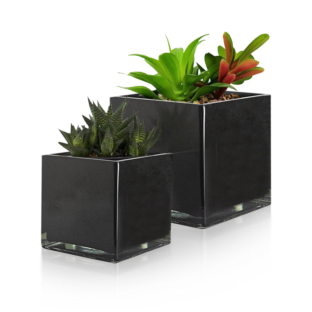 Premium Layered Black Glass Square
