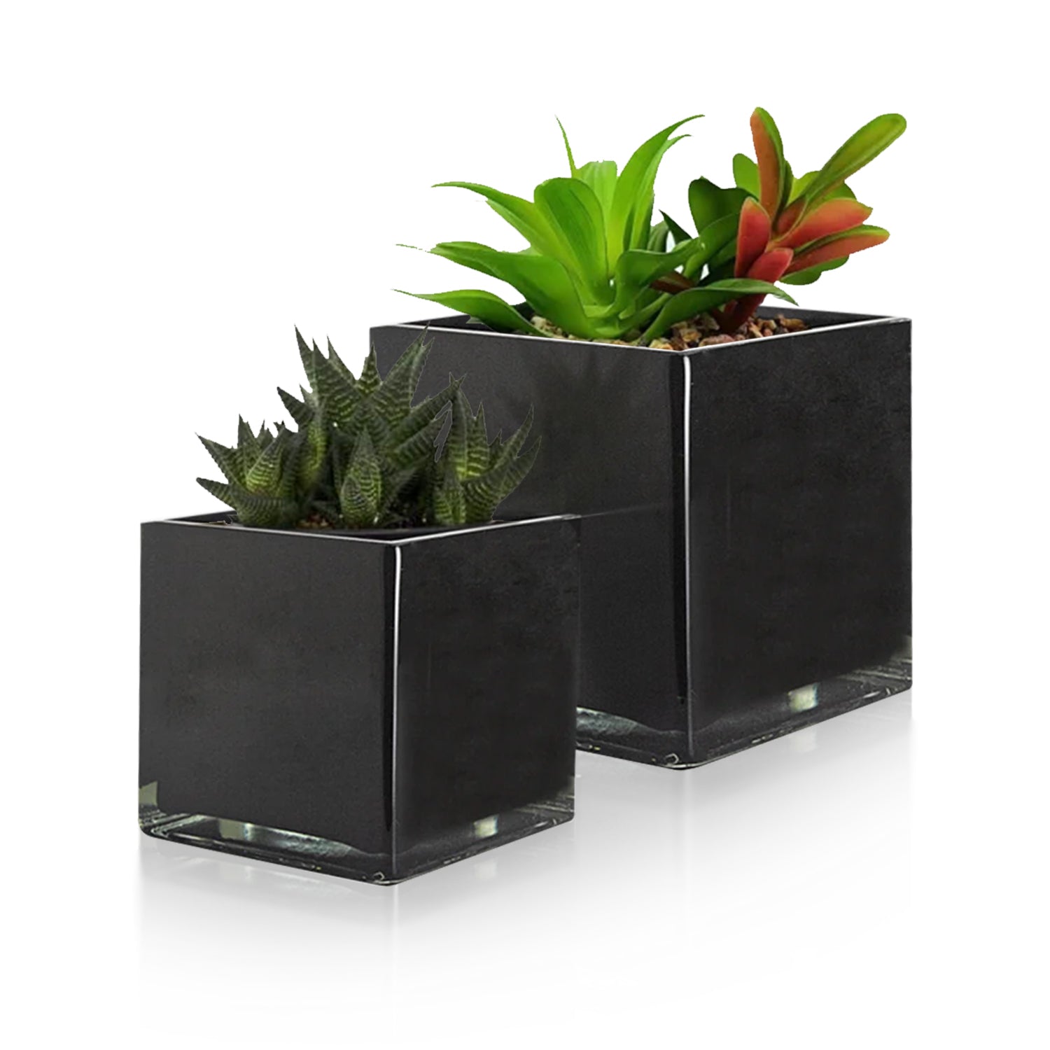 Premium Layered Black Glass Square