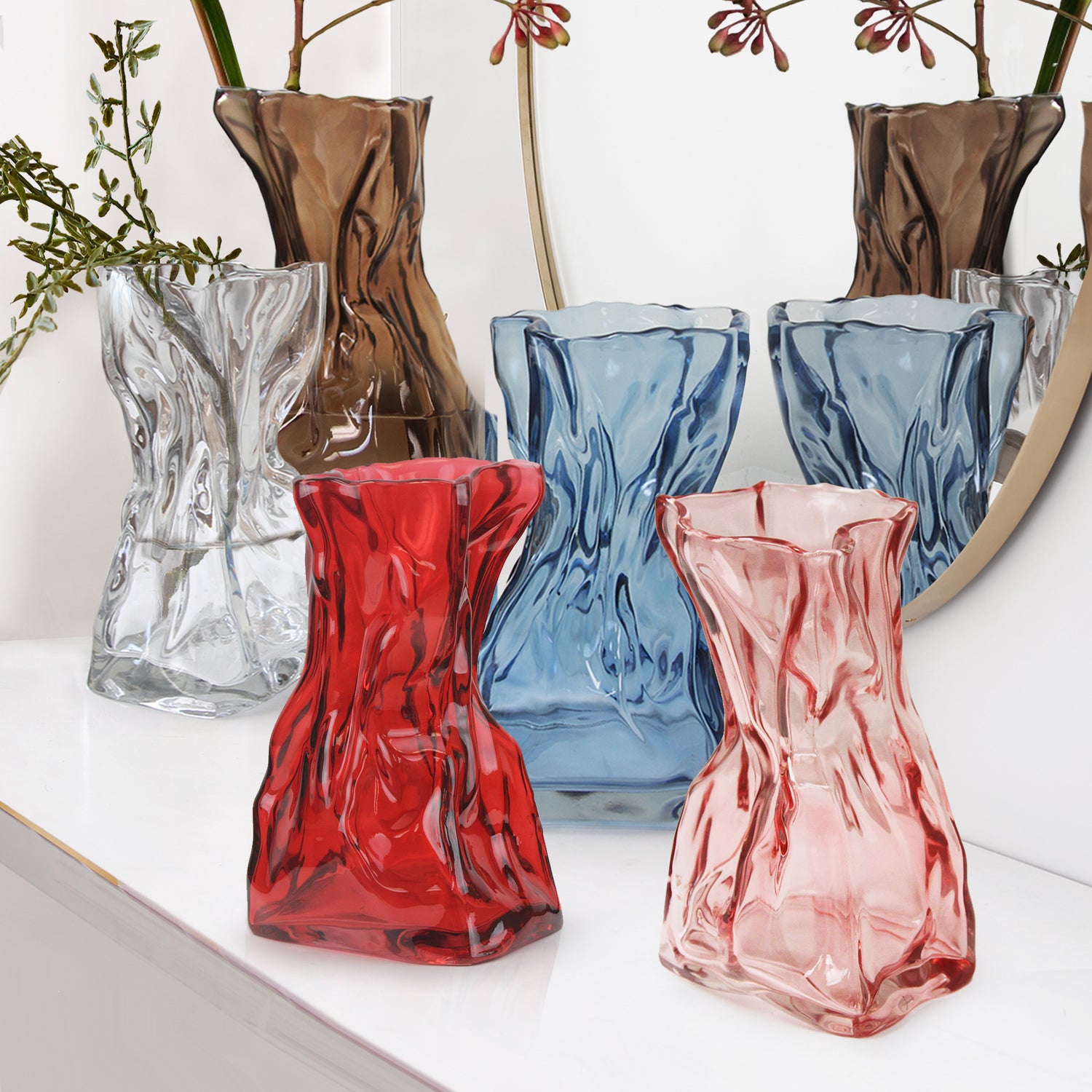 Contemporary Glass Vase - Galore Home