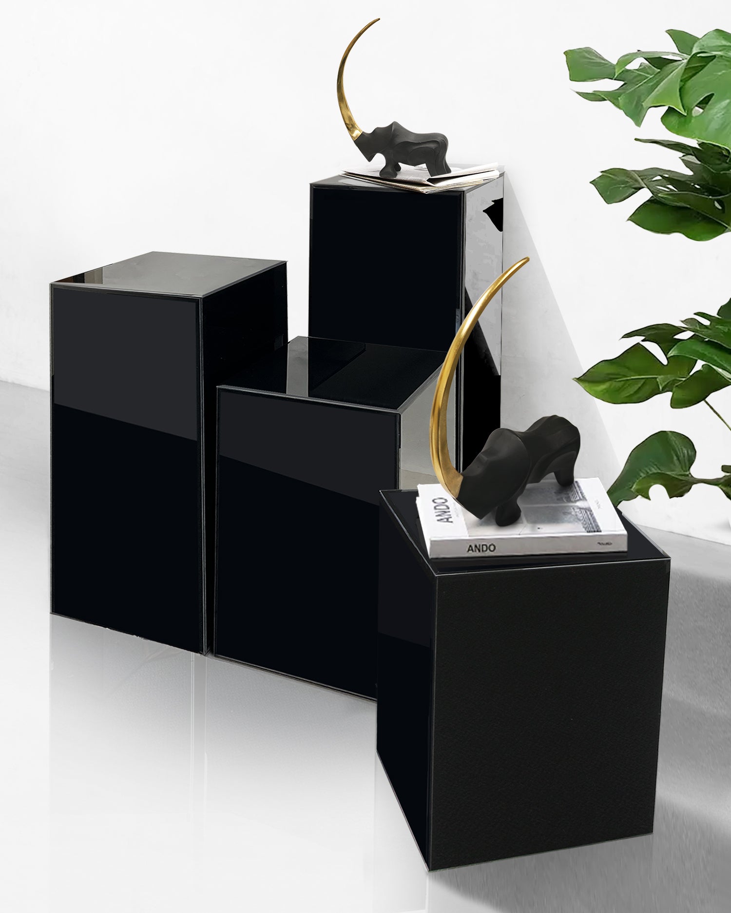 Black Glass Display Column/Pedestal | Galore Home: Luxury Home Decor, Elegant Home Furnishings, Stylish Home Accents & Contemporary Home Accessories