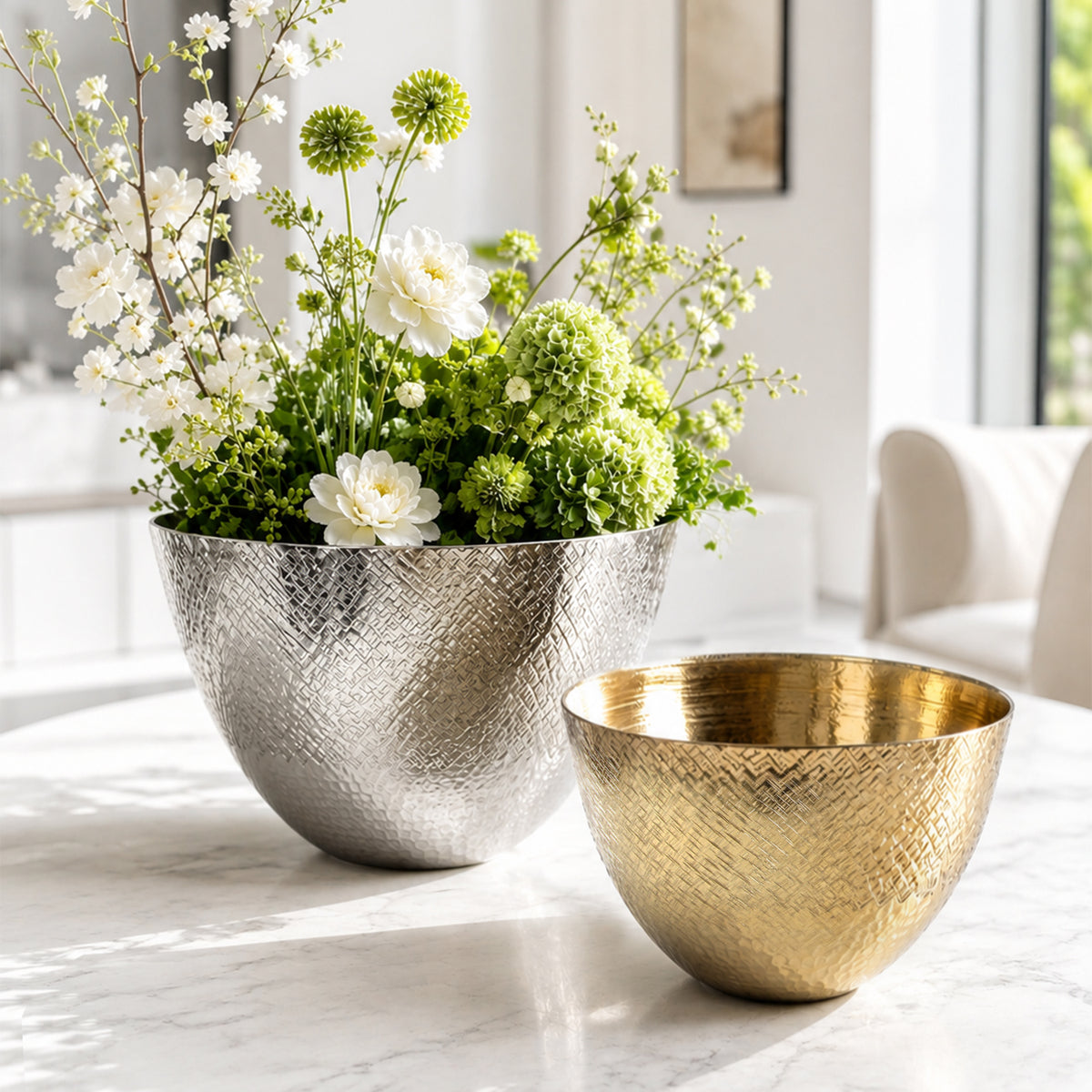 Two-toned Cross Aluminum Metal Bowl