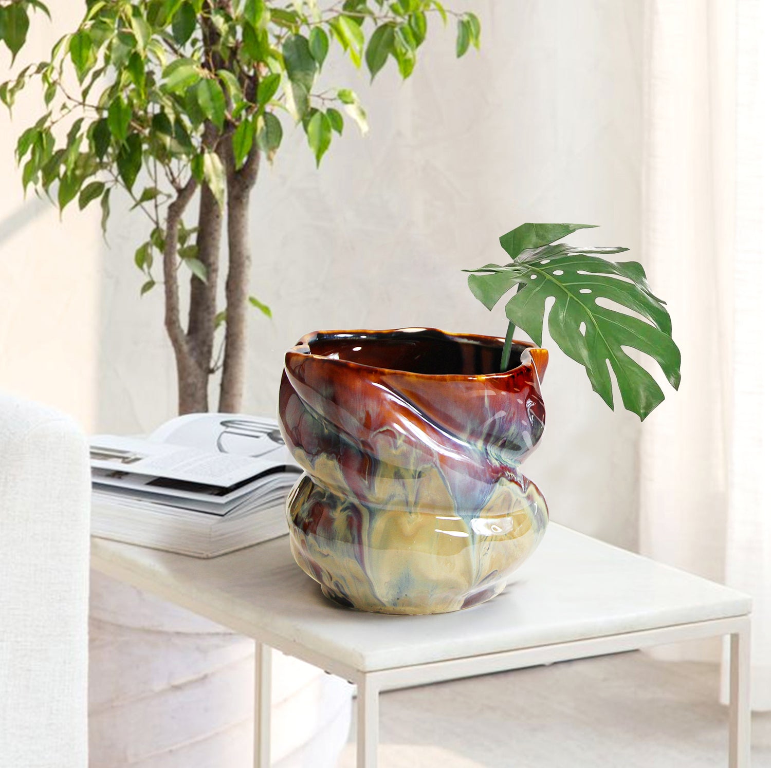 Lava Washed Ceramic Vase