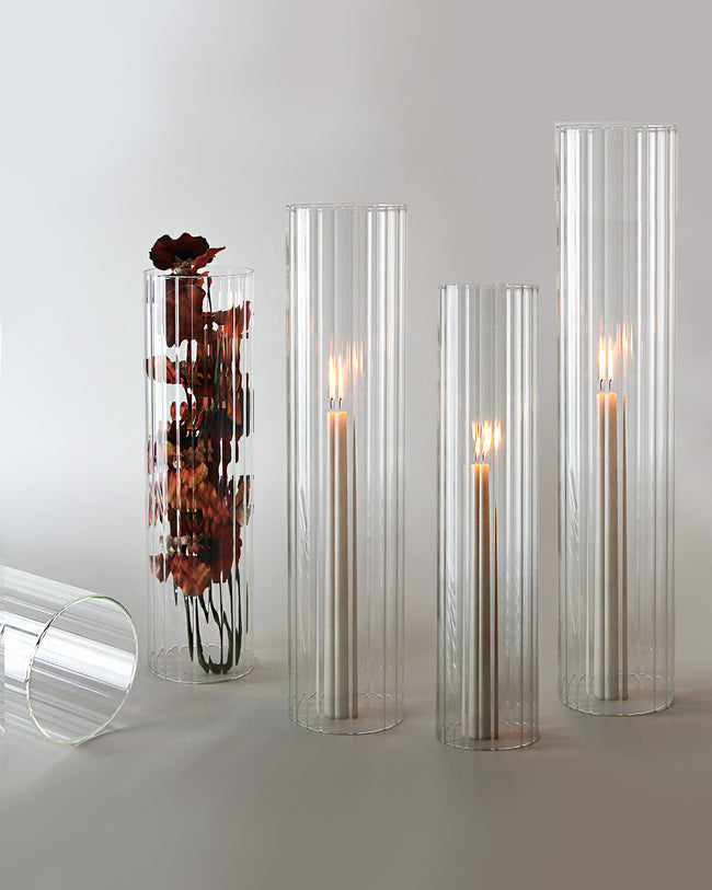 Pleated Glass Chimney (set of 6)