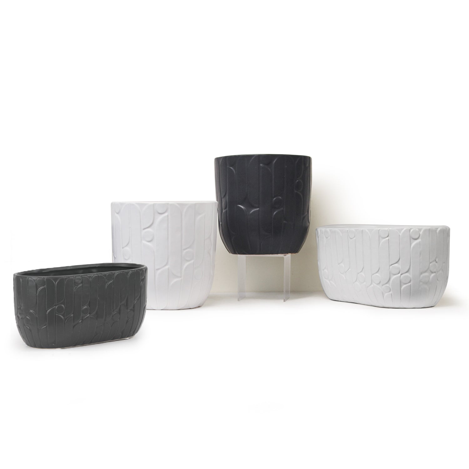 Ridged Ceramic Pot | Galore Home: Luxury Home Decor, Elegant Home Furnishings, Stylish Home Accents & Contemporary Home Accessories