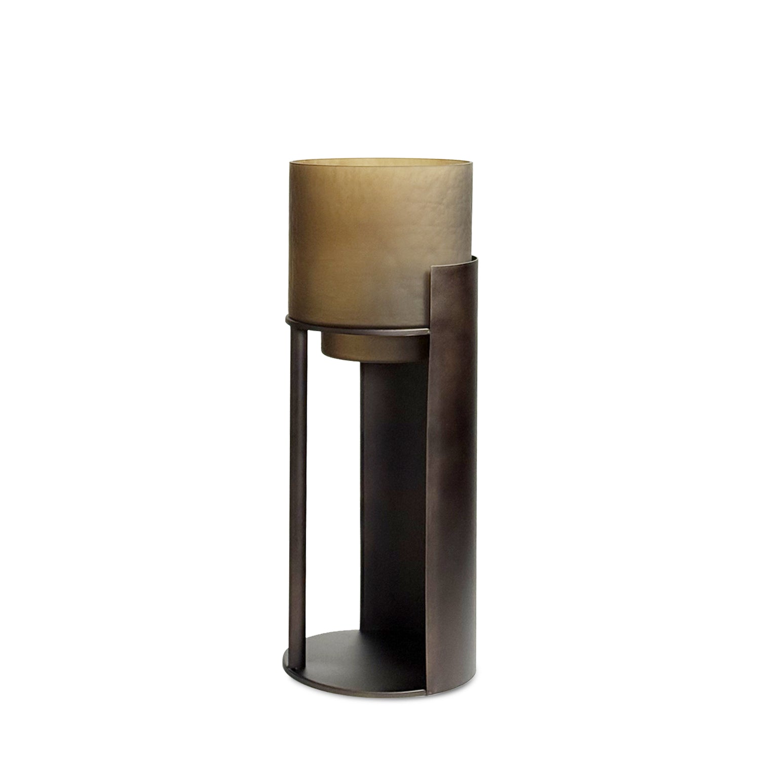 Sepia Floor Pillar Candle Holder