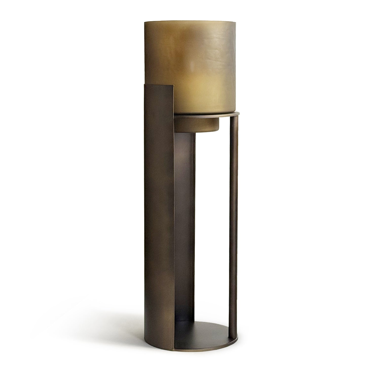 Sepia Floor Pillar Candle Holder