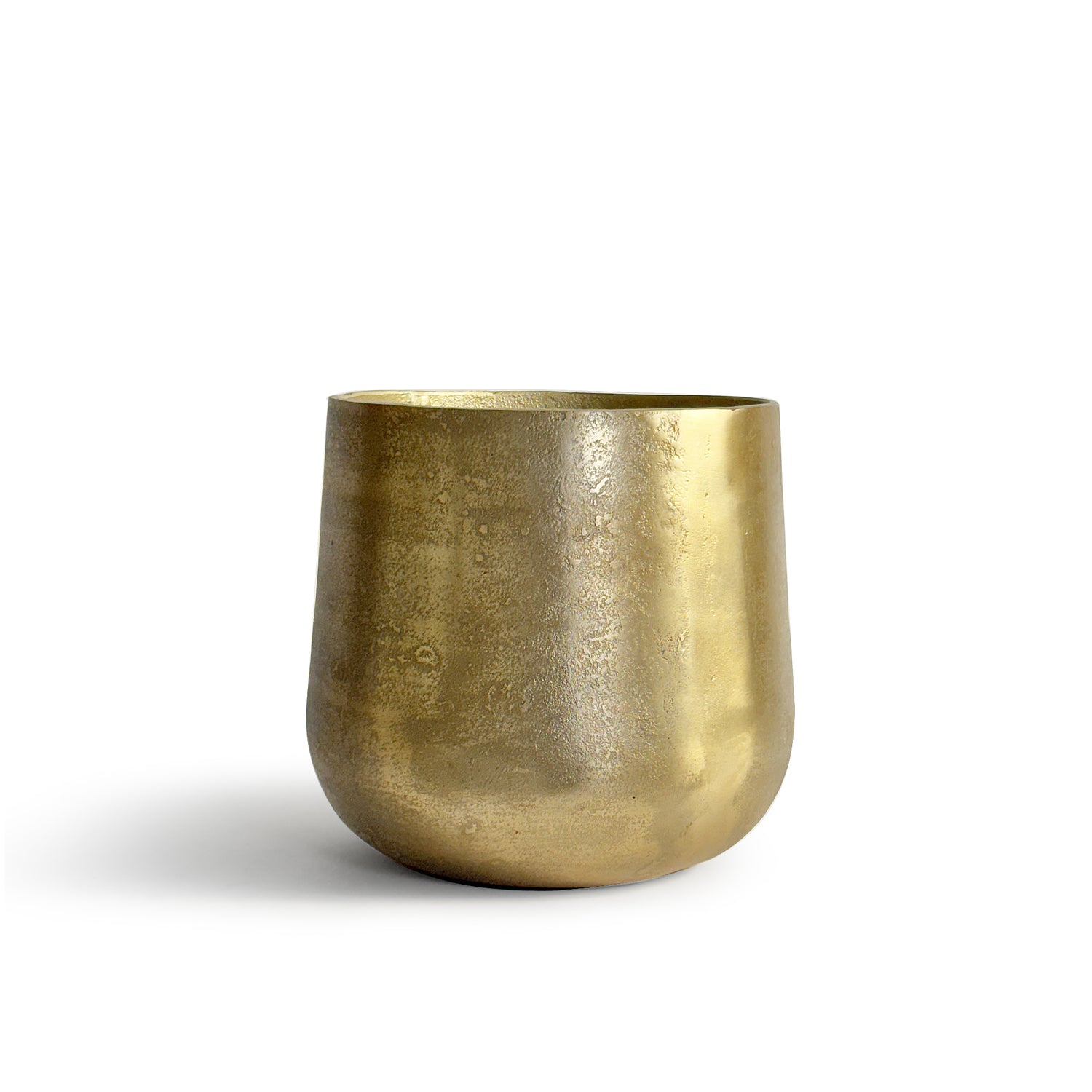 gold coloured plant pots 13" Raw Gold Traditional Round Planter | Wholesale Modern Metal Flower Pot