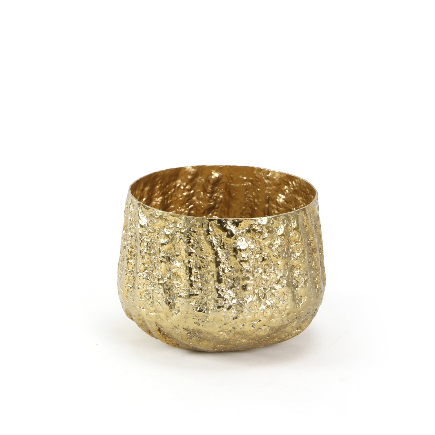 Crushed Round Taper Aluminum Metal Planter | Galore Home: Luxury Home Decor, Elegant Home Furnishings, Stylish Home Accents & Contemporary Home Accessories