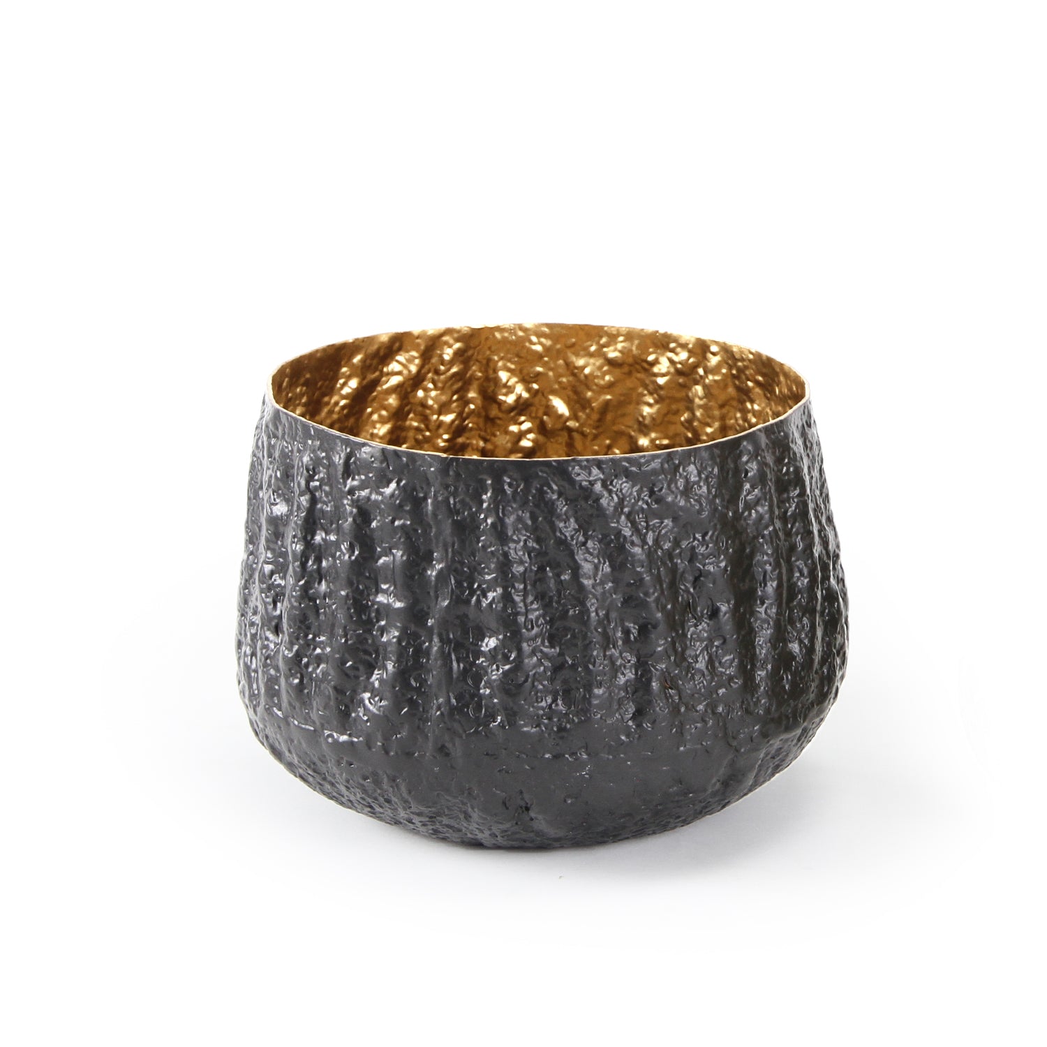 Crushed Round Taper Aluminum Metal Planter | Galore Home: Luxury Home Decor, Elegant Home Furnishings, Stylish Home Accents & Contemporary Home Accessories