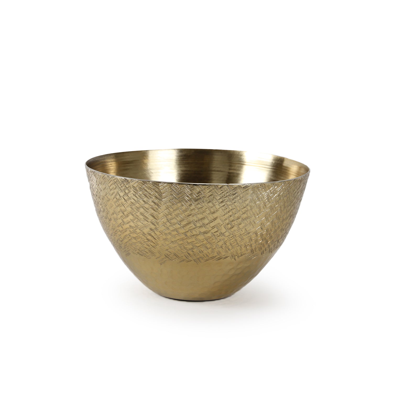 Two-toned Cross Aluminum Metal Bowl | Galore Home: Luxury Home Decor, Elegant Home Furnishings, Stylish Home Accents & Contemporary Home Accessories
