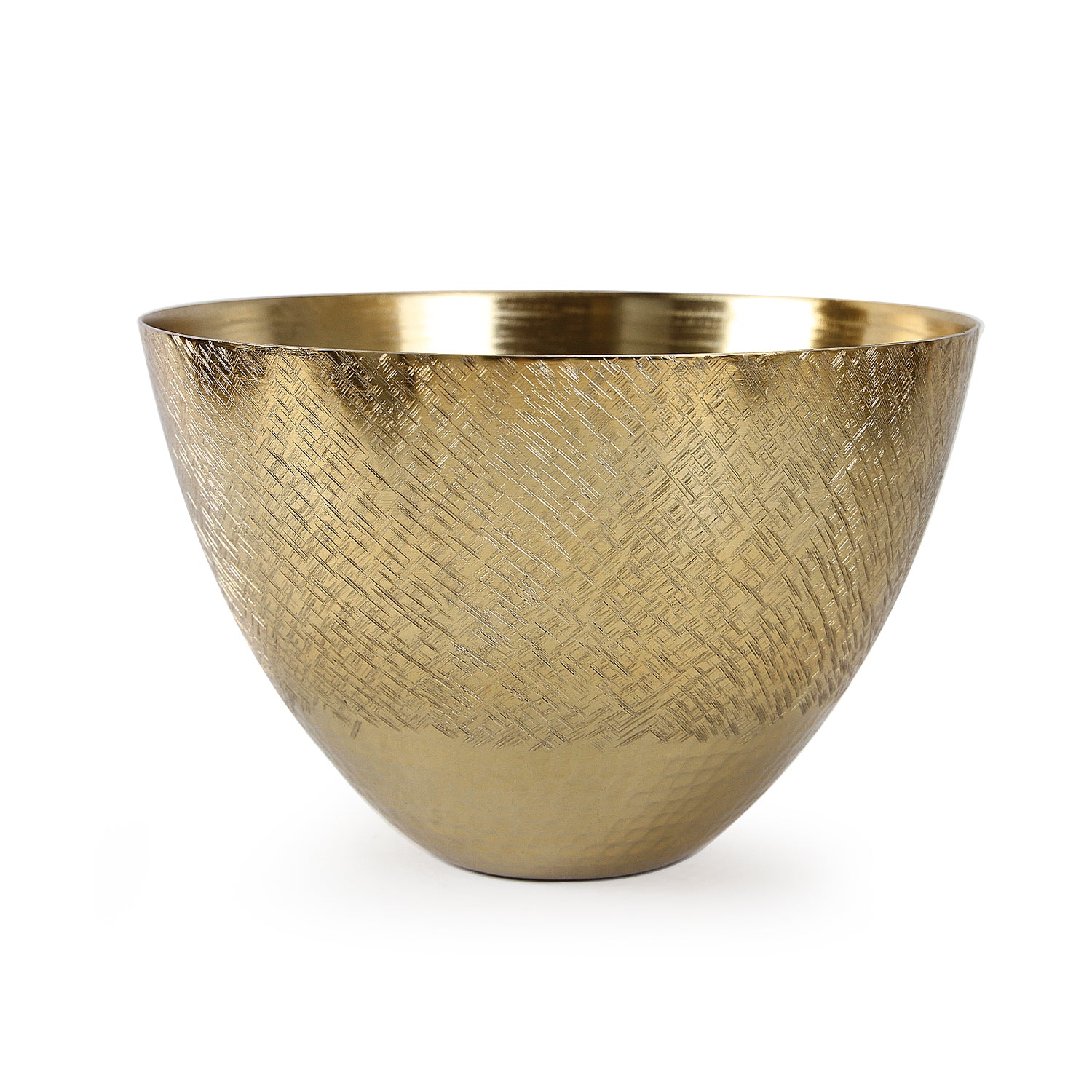 Two-toned Cross Aluminum Metal Bowl | Galore Home: Luxury Home Decor, Elegant Home Furnishings, Stylish Home Accents & Contemporary Home Accessories