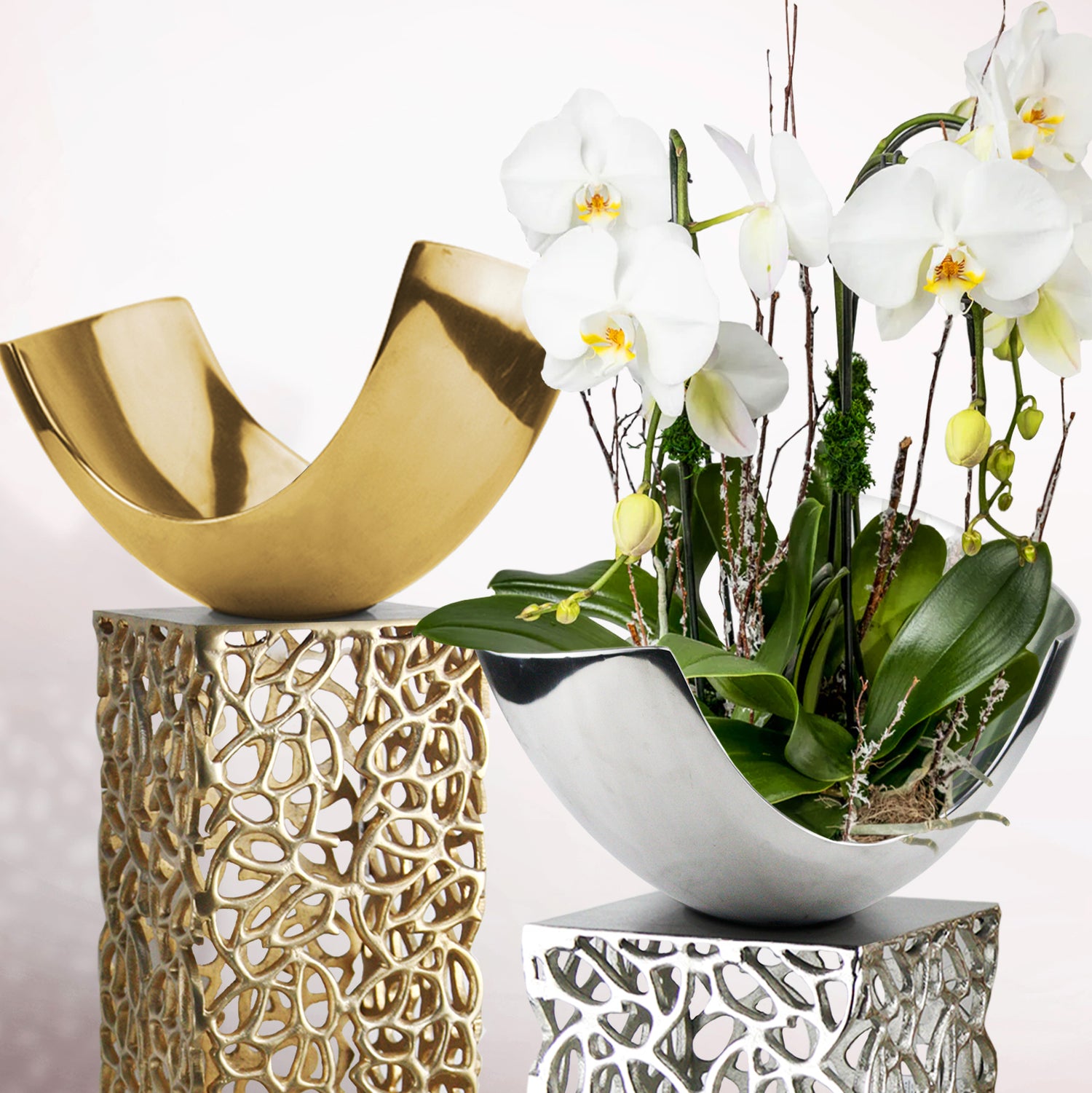 Metal Curve Vase | Galore Home: Luxury Home Decor, Elegant Home Furnishings, Stylish Home Accents & Contemporary Home Accessories