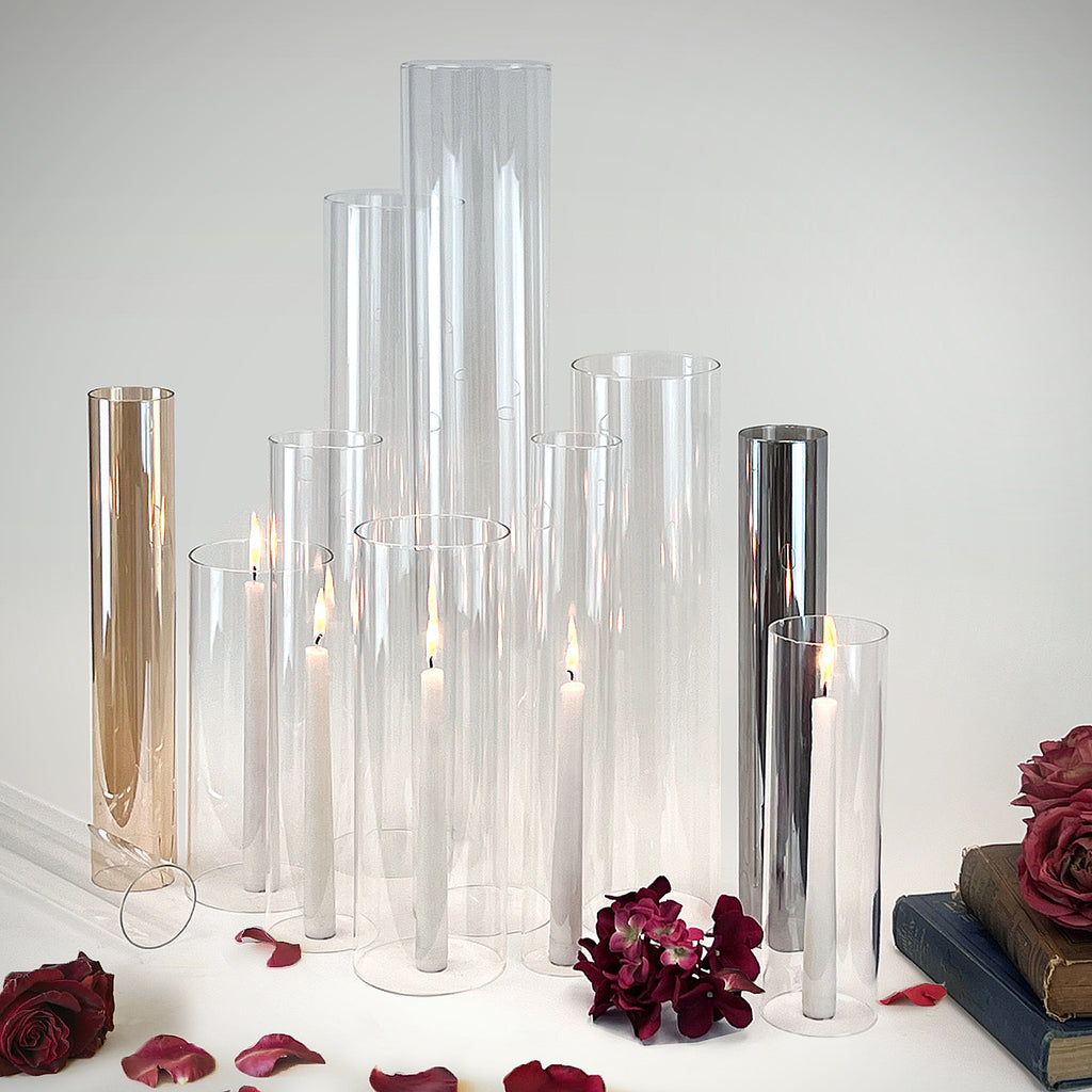 Glass Chimney Hurricane Candle Holder (set of 6)