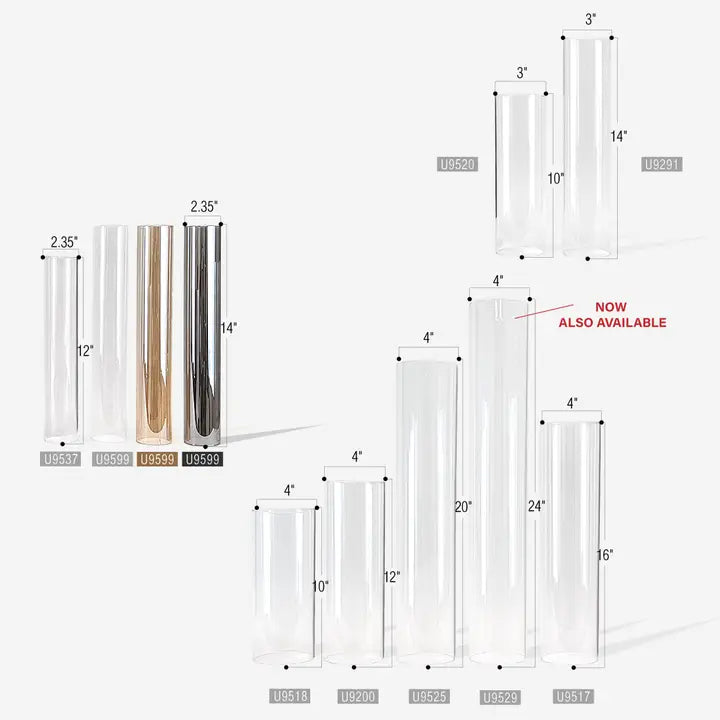 Glass Chimneys (set of 6)
