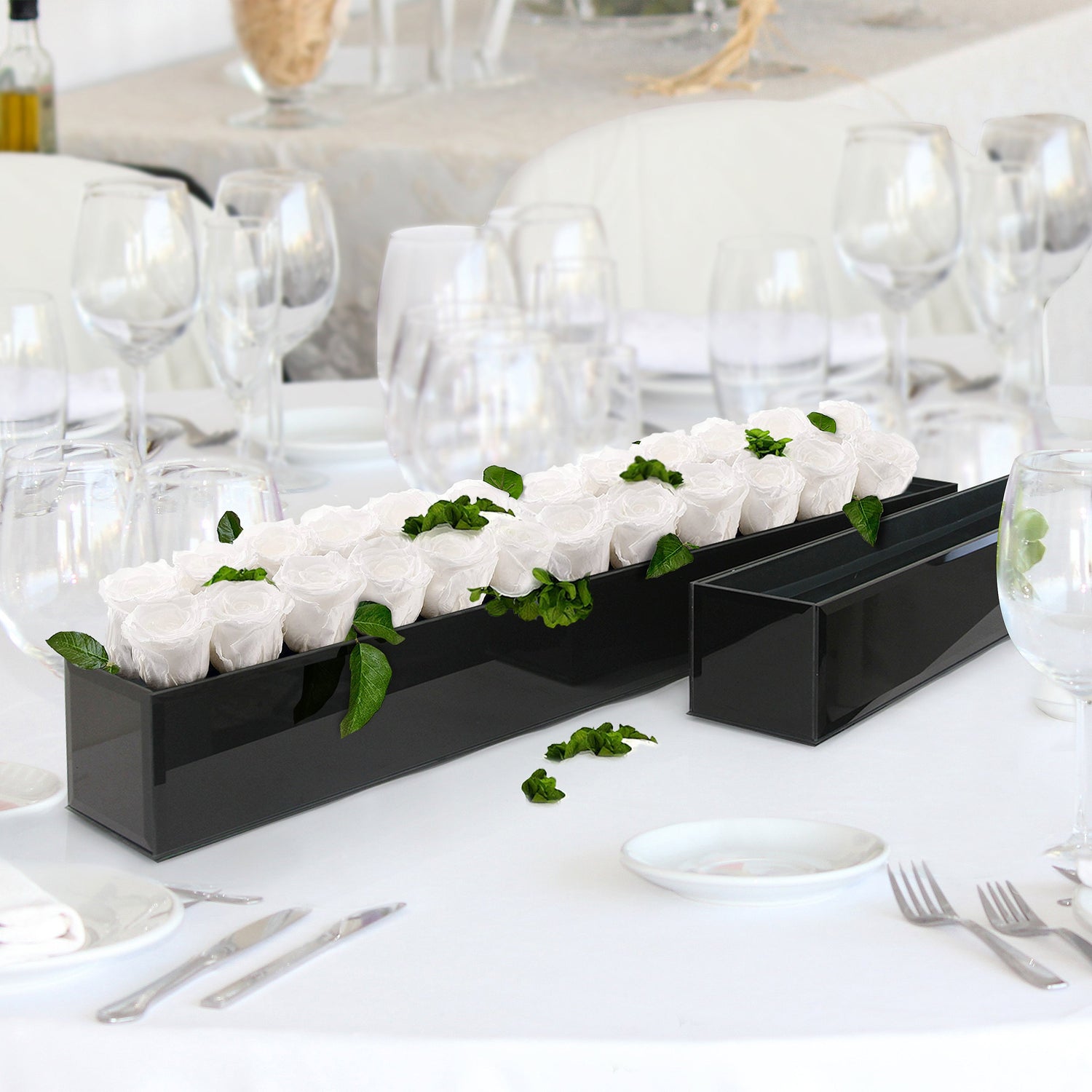 Reversible Black Glass Rectangular Planter | Galore Home: Luxury Home Decor, Elegant Home Furnishings, Stylish Home Accents & Contemporary Home Accessories