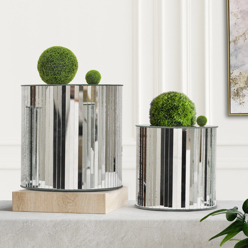 Mirrored Glass Floor Stand