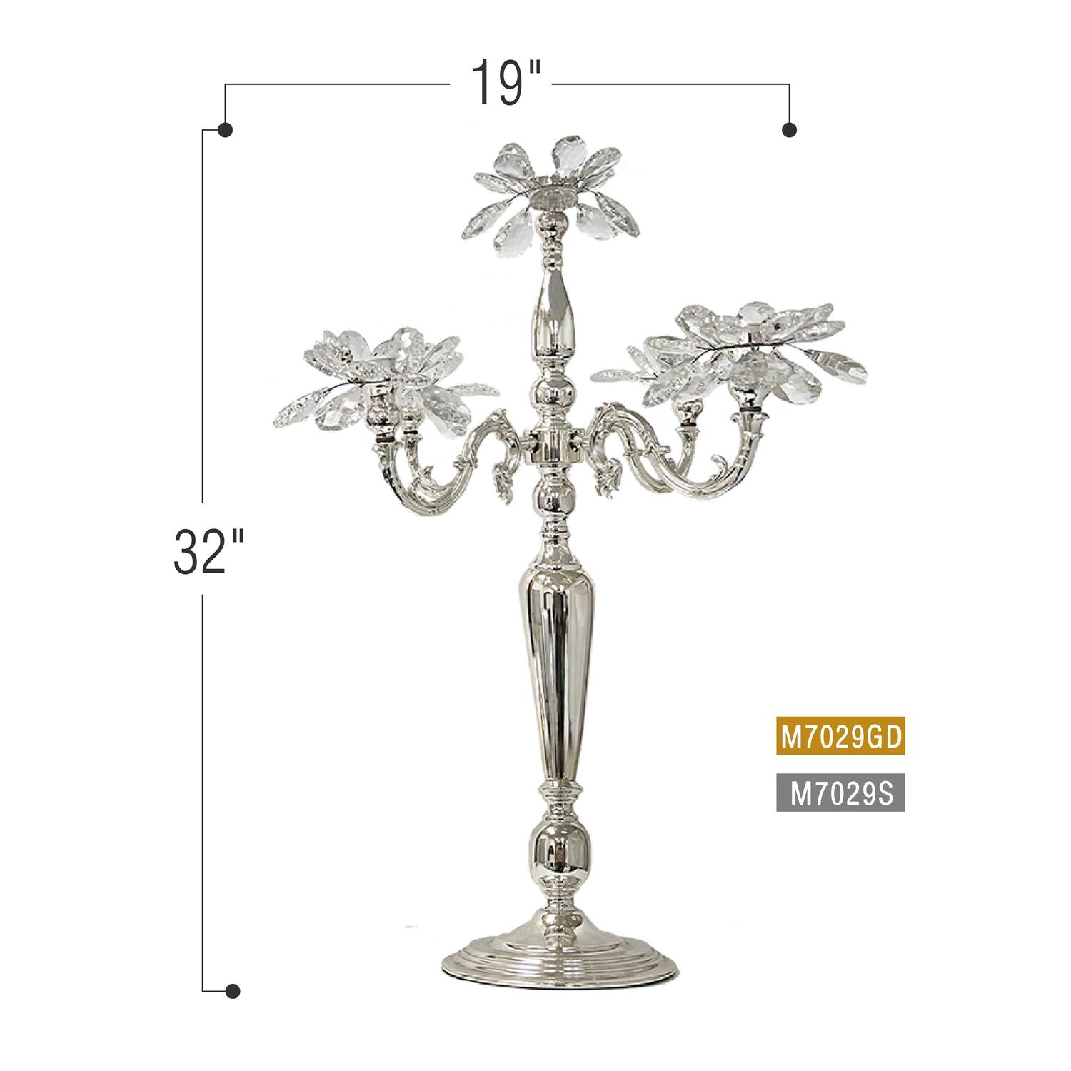 5 Arm Crystal Petal Candelabra Candle Holder | Galore Home: Luxury Home Decor, Elegant Home Furnishings, Stylish Home Accents & Contemporary Home Accessories