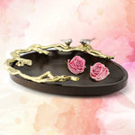 Wood Platter or Tray with Metal Trimming