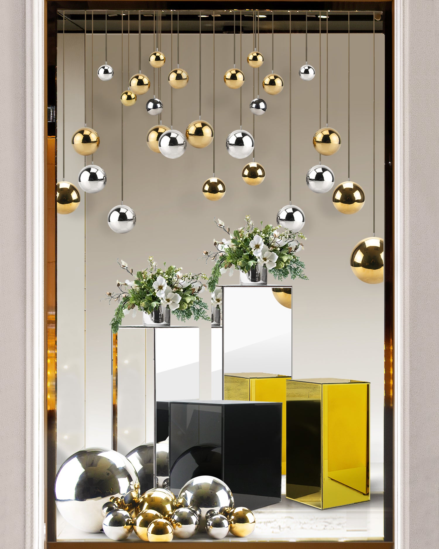 Hanging Stainless Steel Ball | Galore Home: Luxury Home Decor, Elegant Home Furnishings, Stylish Home Accents & Contemporary Home Accessories