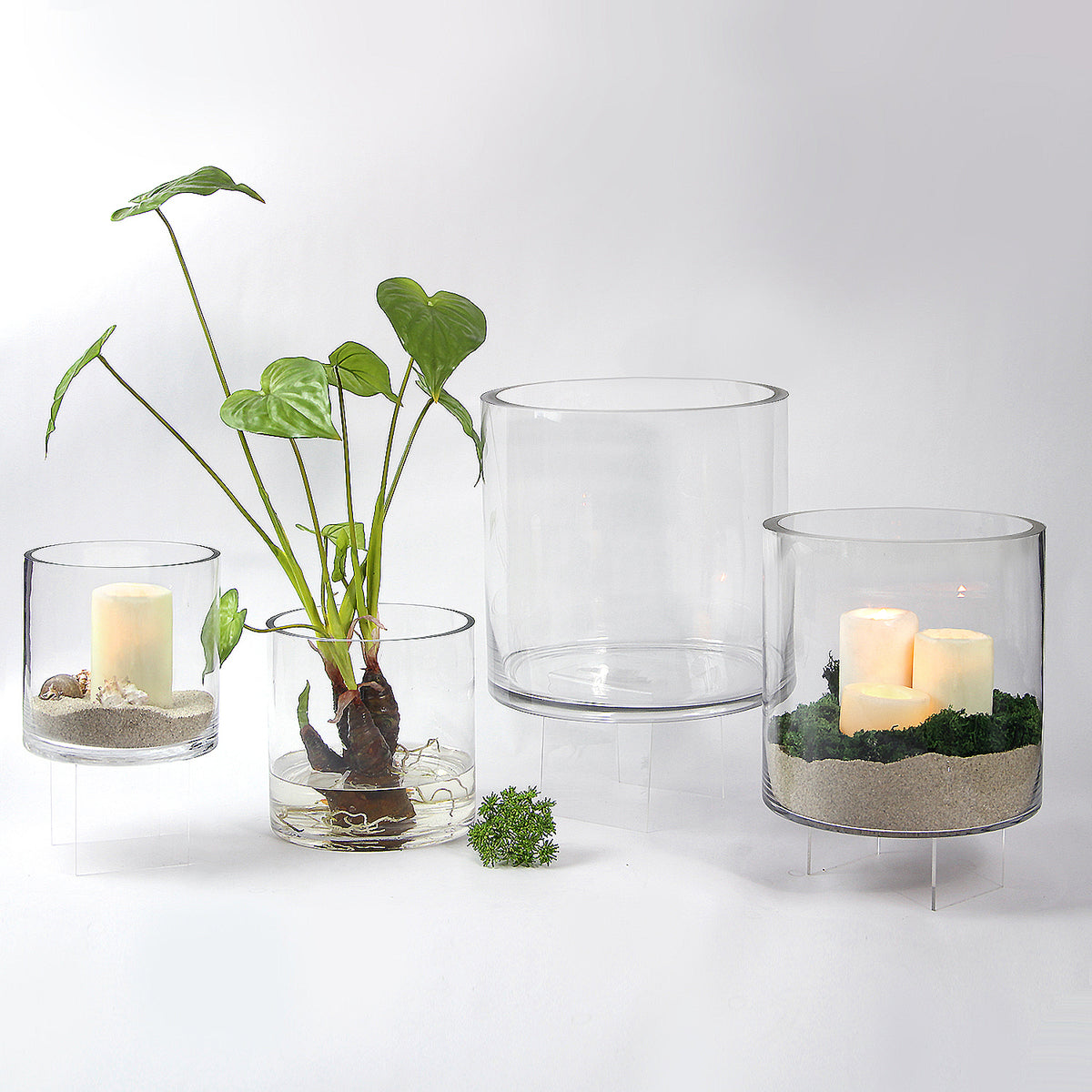 7-inch Top Clear Glass Cylinders