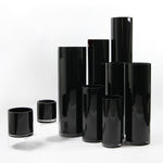 Multi-Layered Black Glass Cylinder Vase