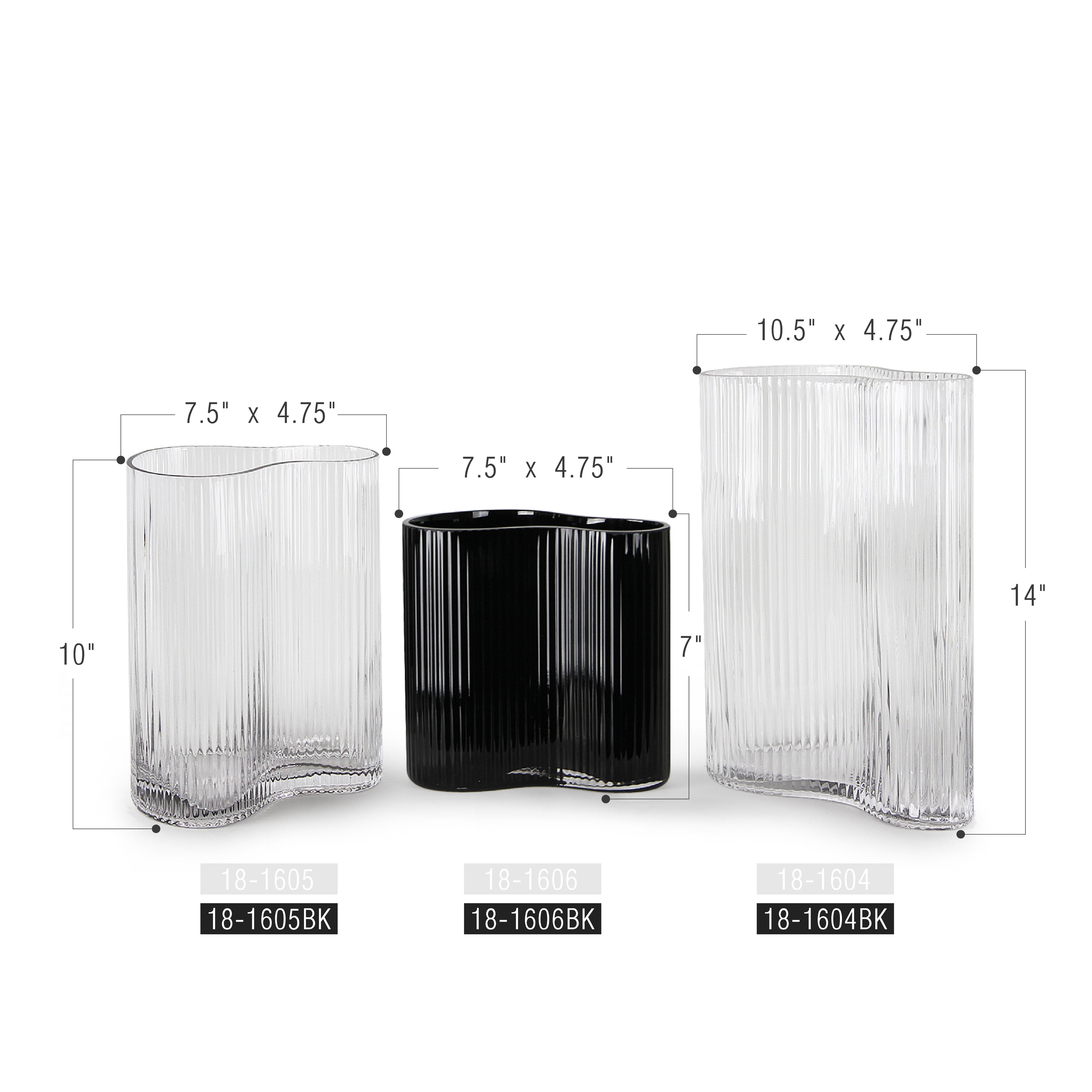 Wavy Ribbed Designer Vase | Galore Home: Luxury Home Decor, Elegant Home Furnishings, Stylish Home Accents & Contemporary Home Accessories